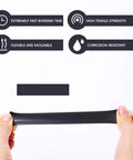 Hands stretching Self Fusing Silicone Tape 2 Rolls 1 Inch By 10 Foot Black Waterproof Rescue Tape, showing flexibility and features.