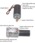 Beefy 12V Gear Motor With High Torque Reducer, Reversible Gearbox, 8mm Shaft, 20 RPM, featuring zinc alloy case and copper turbine worm.