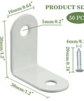 Hella Tough 50 Pack L Brackets For Wood Furniture, 1.2 Inch Small Corner Brace, Rust Proof Stainless Steel Floating Shelf Hardware, lock your DIY projects in place