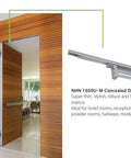 Concealed Door Closer For Heavy Duty Doors Up To 88lbs Non Handed Sleek Low Profile Hidden Hardware With Dual Speed Control Hidden