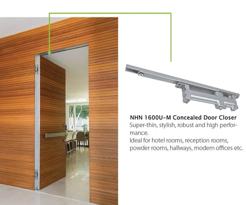 Concealed Door Closer For Heavy Duty Doors Up To 88lbs Non Handed Sleek Low Profile Hidden Hardware With Dual Speed Control Hidden
