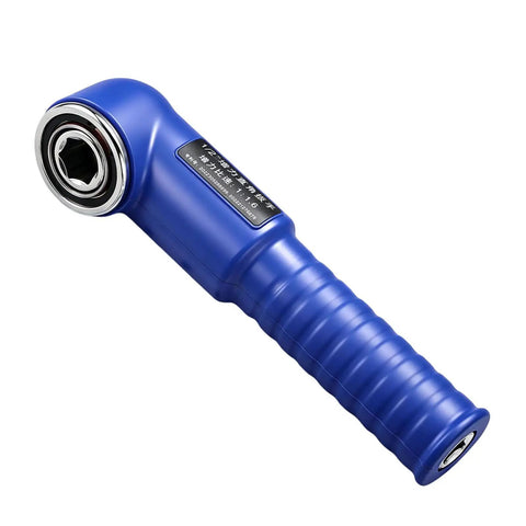 Heavy Duty Pneumatic 1/2 Inch Right Angle Impact Wrench Packing Serious Torque For Tight Squeeze Access And Tough Industrial Fastening Projects You Trust Daily, blue 90-degree head design.