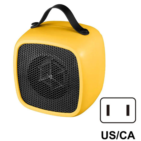 Tiny But Mighty Compact Ceramic Space Heater 500W For Home And Office Quiet Desk Heater With Overheat Protection in yellow