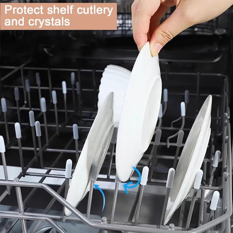 100 Pcs Universal Silicone Dishwasher Rack Tine End Caps Round Tip Caps For Wire Prongs Tine Repair Kit installed on dishwasher rack