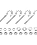 Stainless Steel M5 Lifting Shoulder Eye Bolts Set 4 Pack With Double Nuts Flat Washers And Spring Washers 60mm Length