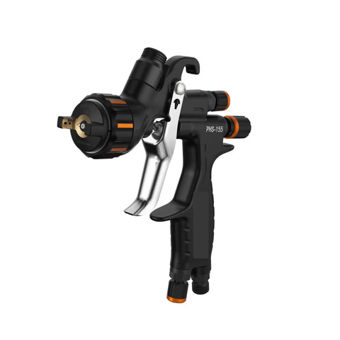 Professional PHS-155 Pneumatic Paint Spray Gun with 1.3mm and 1.8mm tips, ergonomic handle for precision painting work.