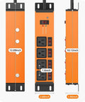 Magnetic Heavy Duty Power Strip With Four Outlets And 20 Amp Individual Switches And Master Switch 12 Gauge Extension