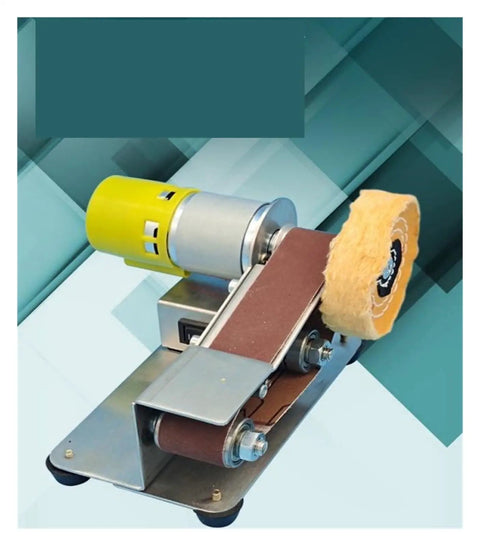Mini Electric Belt Sander Kit For DIY Enthusiasts Multifunctional Tool combines grinding polishing with knife sharpener in compact design.