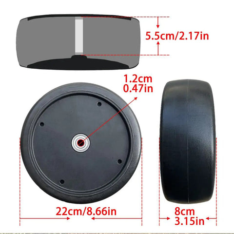 Pair Of Eight Point Six Inch Solid Rubber Front Tires For Kids Go Karts And Ride On Toys 22 Cm Bore One Point Two Cm Upgrade