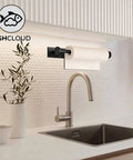 Self Adhesive Paper Towel Holder Wall Mount No Drill Easy Install Heavy Duty SUS304 Stainless Steel Black Finish above kitchen sink