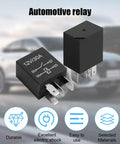 Heavy Duty 4 Pin 12V 30A Automotive Starter Relay with silver contacts and nylon body for secure circuit control.