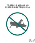 Insect Killing Soap Concentrate For Plants Insecticidal Soap That Wipes Out Aphids Whiteflies Thrips Spider Mites And More OMRI Listed For Organic Use Safe On Most Flowers Herbs Vegetables Houseplants Lawn And Garden graphic with crossed-out insect indicating pest control effect.