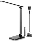 Eye Friendly Led Desk Lamp For Home Office With Usb Charging Port Three Level Dimmable Light No Flicker Blue Light Free Compact Reading And Study Table Lamp Black Finish 5000K Cool White