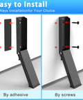 Heavy Duty Kick Down Door Stopper With Zero Drill Mount installation options using adhesive or screws for secure fit.