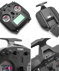 FS ST8 2.4GHz RC Transmitter With 10 Channels And FS SR8 Receiver for drones, planes, and more, showing control details.
