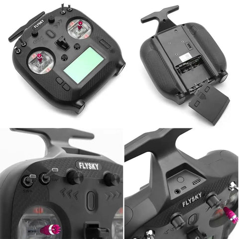 FS ST8 2.4GHz RC Transmitter With 10 Channels And FS SR8 Receiver for drones, planes, and more, showing control details.