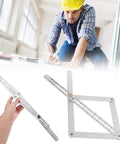 Heavy Duty Stainless Steel Digital Angle Finder And Miter Bevel Gauge Sick Woodworking Tool in use by a carpenter measuring angles.