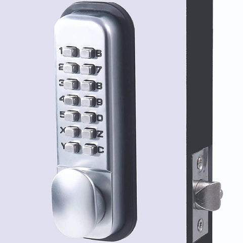 Side view of MX920 Double Keypad Mechanical 14 Key Combination Lock For No Hassle Keyless Entry Security On Home Gates Fences Windows And Airbnb Hotels