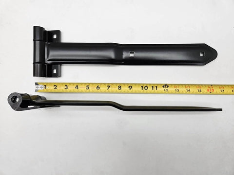 Black Aluminum 16 Inch Strap Hinges Pair For Trailer And RV Doors Offset Bent Design Rust Resistant 270 Degree Swing