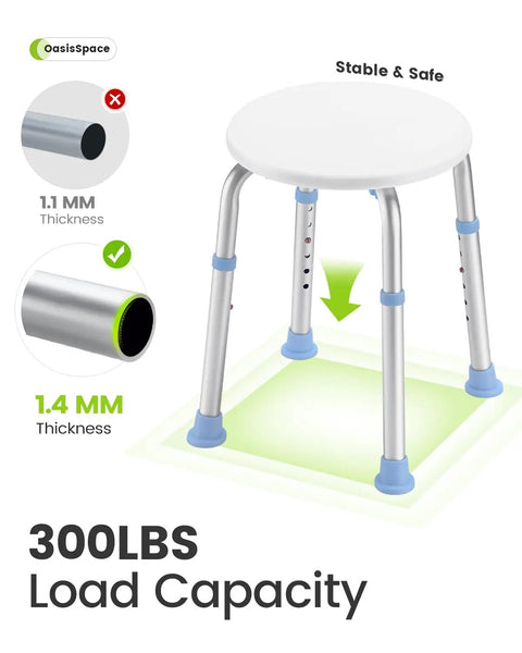 Shower Chair For Inside Tub With Adjustable Height Non Slip Bath Stool Bench With Anti Slip Rubber Tips Safe And Stable Handicap Bathroom Seat 300 lbs Load