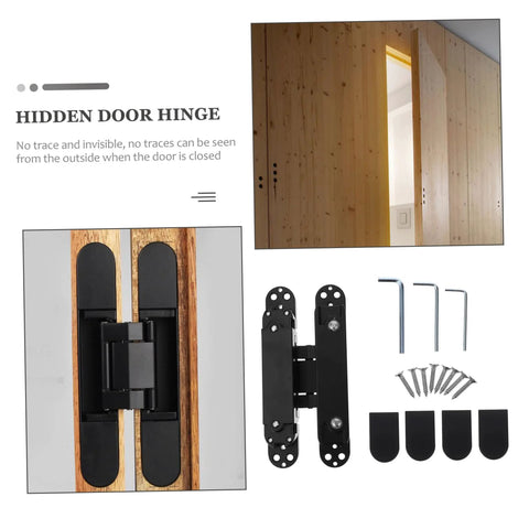 Invisible Door Hinge 180 Degree Swing for Concealed Doors and Cabinets with Three Dimensional Adjustable Alignment Heavy Duty Hidden