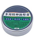 Multifunctional soldering paste 20g tin labeled in multiple languages for precise PCB repairs and maintenance.