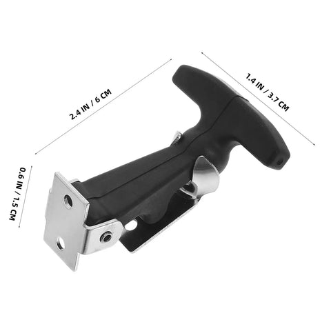 Elastic T Handle Draw Latches With Rubber Hood Catch Lock Bracket For Vehicle Toolboxes And Cargo Racks, 2.4 x 1.4 inches