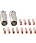 Heavy Duty 14Piece MIG Welding Tips Kit With 0.8mm 0.030 And 1.0mm 0.040 Contact Tips, Gas Nozzles, Copper Brass Consumables For MB15 AK Torch