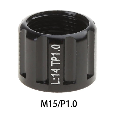 Black M15 P1.0 aluminum Thru Axles Nut M12 M15 Thread For Front And Rear Bike Hubs Tube Shaft Skewer Cap