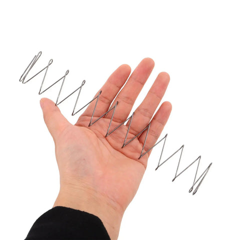Trapezoidal Flat Compression Springs Pack Of 2 Heavy Duty High Strength Flat Wire Springs For Mechanical Projects And Industrial Machinery Spare Parts With Extended Elasticity And Compact Design, stainless steel on hand