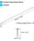 20 Inch Heavy Duty Drawer Slides Bottom Mount Side Mount Glides For Cabinets And Dressers 1 Pair With Screws Smooth Quiet