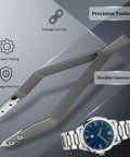 Dual Fork Spring Bar Tool For Watches With Pin Removal Tweezers, Fast Strap Swaps And Link Removal, Black Finish Band Adjuster Kit