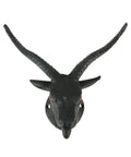 Badass Set Of Two Baphomet Coat Hooks 6 Inch Cast Iron Wall Mounts solid black goat head hook for keys and hats