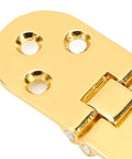 Close-up of Set Of Four 180 Degree Flap Hinge 0.09 Inch Thick Zinc Alloy Heavy Duty Folding Flip Top Hinge in bright gold finish.