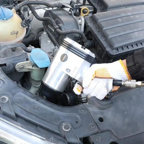 3/4 Inch Air Impact Wrench 13 Piece Kit High Torque Pneumatic Gun 610 Nm Heavy Duty Auto Tool in use on engine