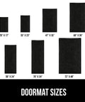 Different sizes of Beefy Heavy Duty Door Mat For High Traffic Areas Waterproof Traffic Guard Entryway Rug with measurements visible