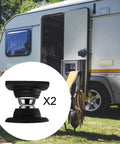 Heavy Duty Rv Door Stopper And Holder Set With Silicone Baggage Catch prevents banging and damage for motorhomes and trailers.