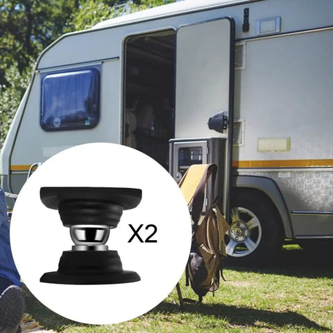 Heavy Duty Rv Door Stopper And Holder Set With Silicone Baggage Catch prevents banging and damage for motorhomes and trailers.