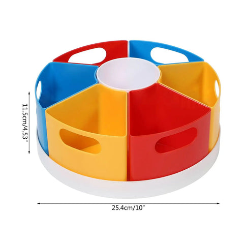 Must Have Rotating Desk Organizer With Six Compartments For Pens And Art Supplies, Large Capacity Desktop Holder, 360 Degree Spin Access For Brushes Pencils Markers And Metallic Pens, Lightweight Durable Office Desk Organizer, 25.4 cm wide, plastic