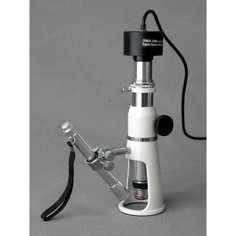 H100 Handheld Stereo Microscope for PCB and Industrial QC Pro Grade, 100x Magnification, 17mm Field of View, 30mm Working Distance, 0.01 Reticle Units for Precise Measuring, Achromatic Lens for Sharp Color, Built for Field and Lab Jobs, handheld metal microscope with strap