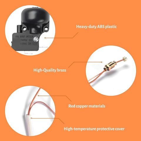 IDEASURE patio heater replacement parts kit, 3-piece set: ABS dump switch, brass thermocouple, red copper wiring