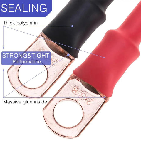 Close-up of black and red tubing from Beefed Up 74 Piece Heat Shrink Tubing Kit One And Three Quarter Inch 3 to 1 Shrink Ratio