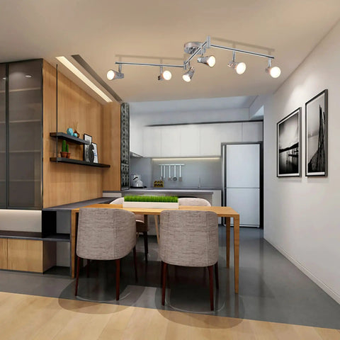Four Light Track Lighting Kit Four Way Modern Flush Mount Ceiling And Wall Decorative Lamp in kitchen setting