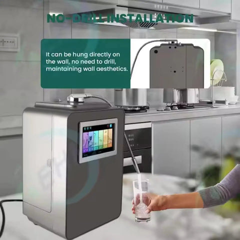 Top Tier Alkaline Water Ionizer Machine With Eight Titanium Plates for easy countertop use and no-drill installation.
