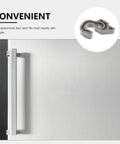 Sleek Plastic Fridge Door Stopper With Reliable Catch Hook For Modern Kitchens, showing a latch fitting on a stainless steel fridge.