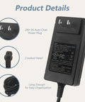 29V 2A Electric Recliner Power Supply Replacement Adapter For Okin Limoss Lift Chairs And Sofas Plug And Play Wide Compatibility With DeltaDrive And BetaDrive Motors Works With Lazboy Pride Golden Kaidi Flexsteel Ashley Berkline And More, black two-pin adapter