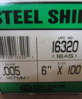 Steel Shim Stock Roll 6 Inch By 100 Inch Full Hard Cold Rolled Pro Grade Metal Shim Pack Of 1 Label Showing Size And Gauge