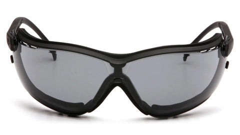 Front view of All Day Comfort Vented Safety Glasses With Adjustable Ratchet Headband Quick Fit Retainer Flame Resistant Foam Padding