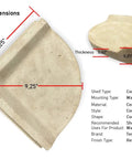 Top Notch Classic Cream Travertine Resin Corner Shelf For Tile Installations Only Not For Flat Surface Installation Ideal For Home And Commercial Projects With Natural Stone Look And Durable Resin Finish, shown with dimensions