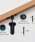 Heavy Duty Adjustable Handrail Brackets For Stairs Zinc Alloy Construction Matte Black Finish with installation details